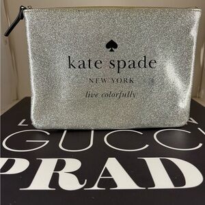 Kate Spade Silver Cosmetic Bag